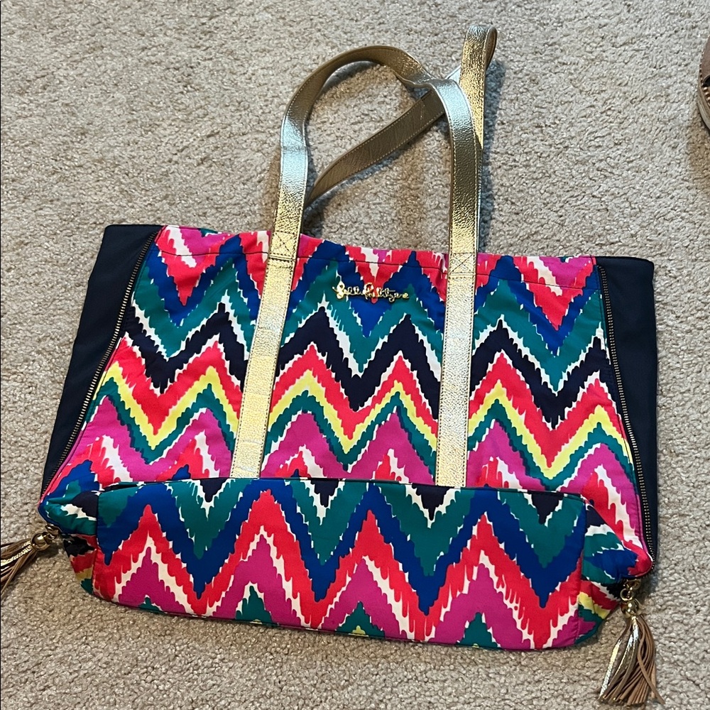 Lilly Pulitzer Multicolor Chevron Tote